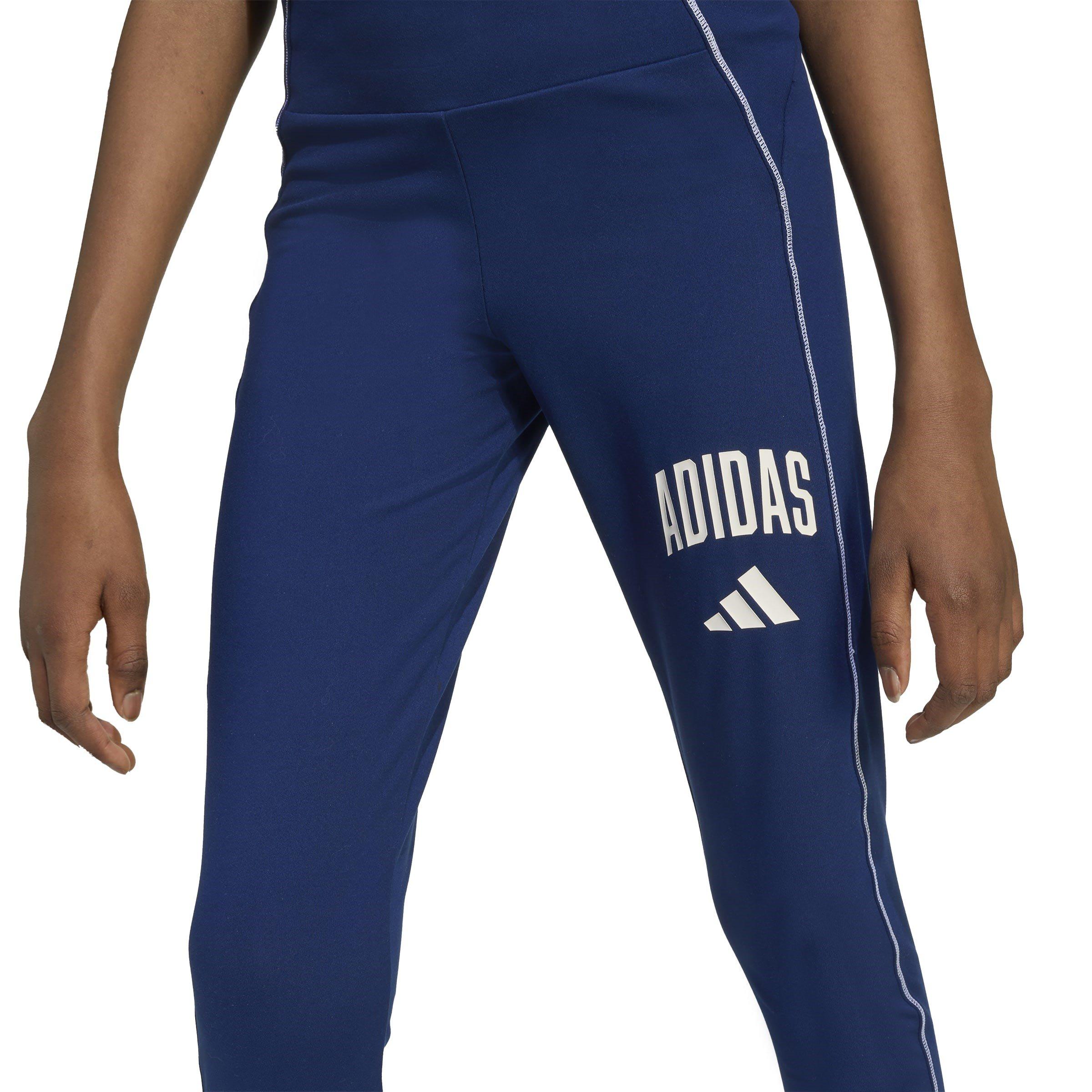 Blue/White - adidas - Train Essentials Collegiate Print Leggings Kids - 4