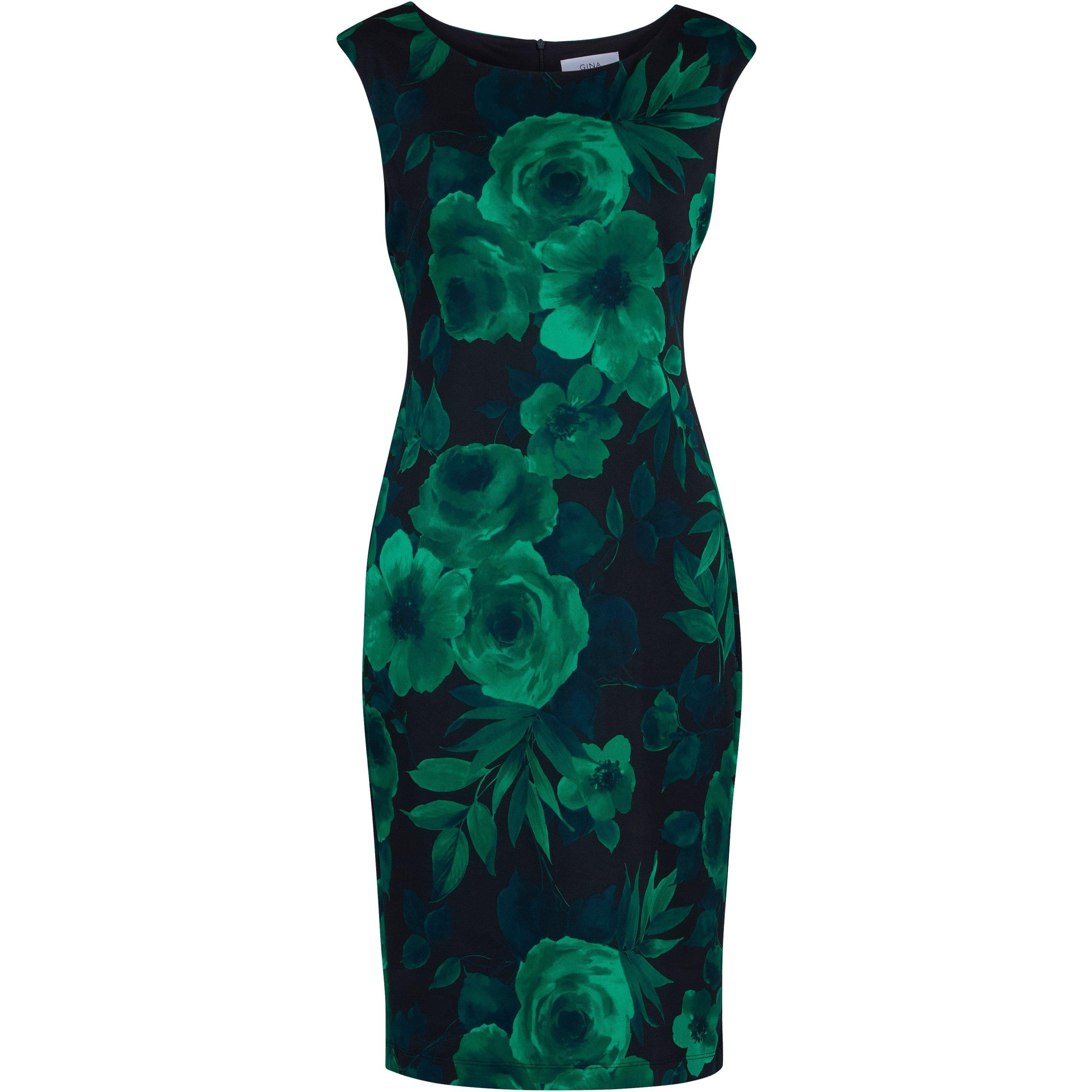 Gina Bacconi Women's Candice Floral Cocktail Dress - Emerald - 16
