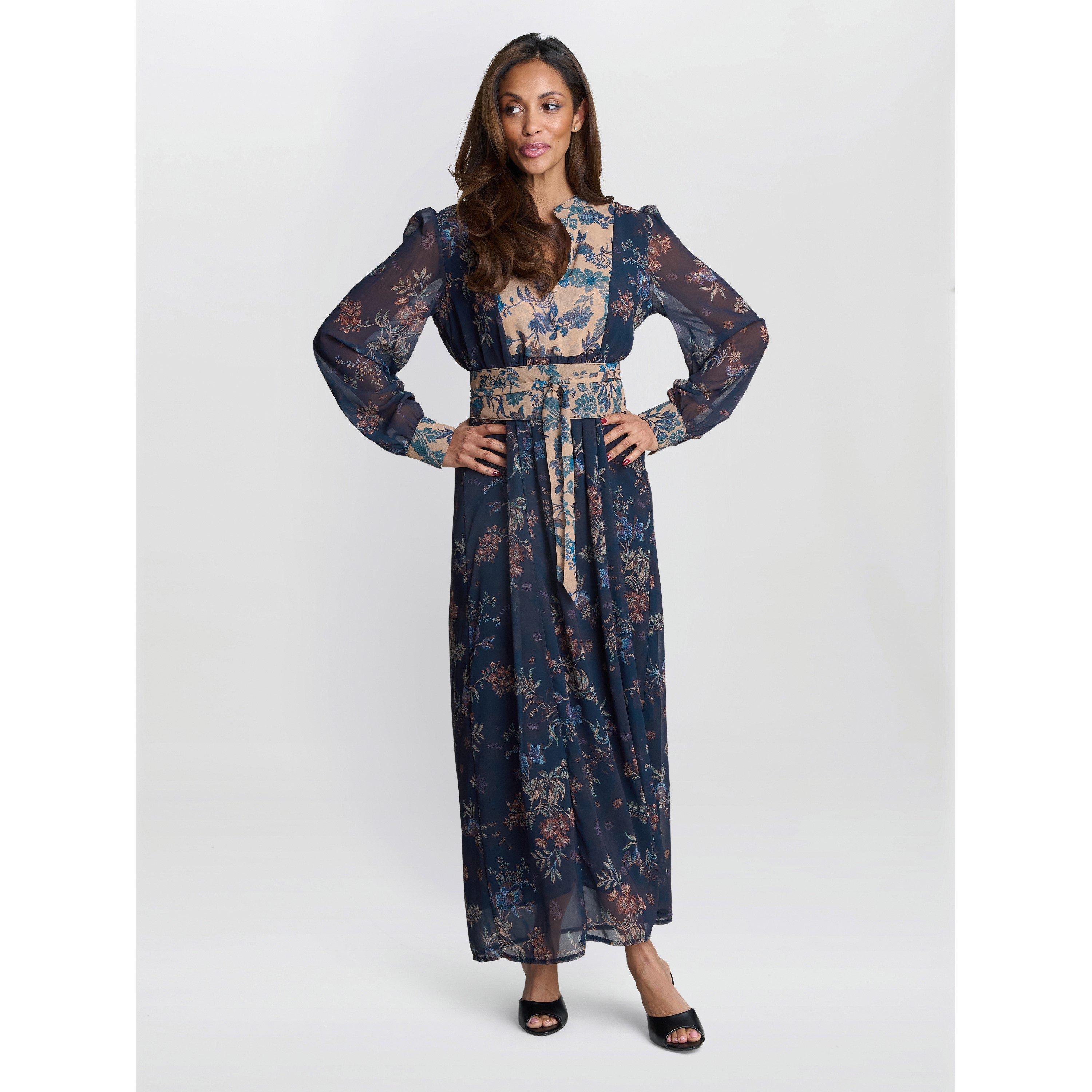 Navy / Multi - Gina Bacconi - Renata Boho Dress - 3