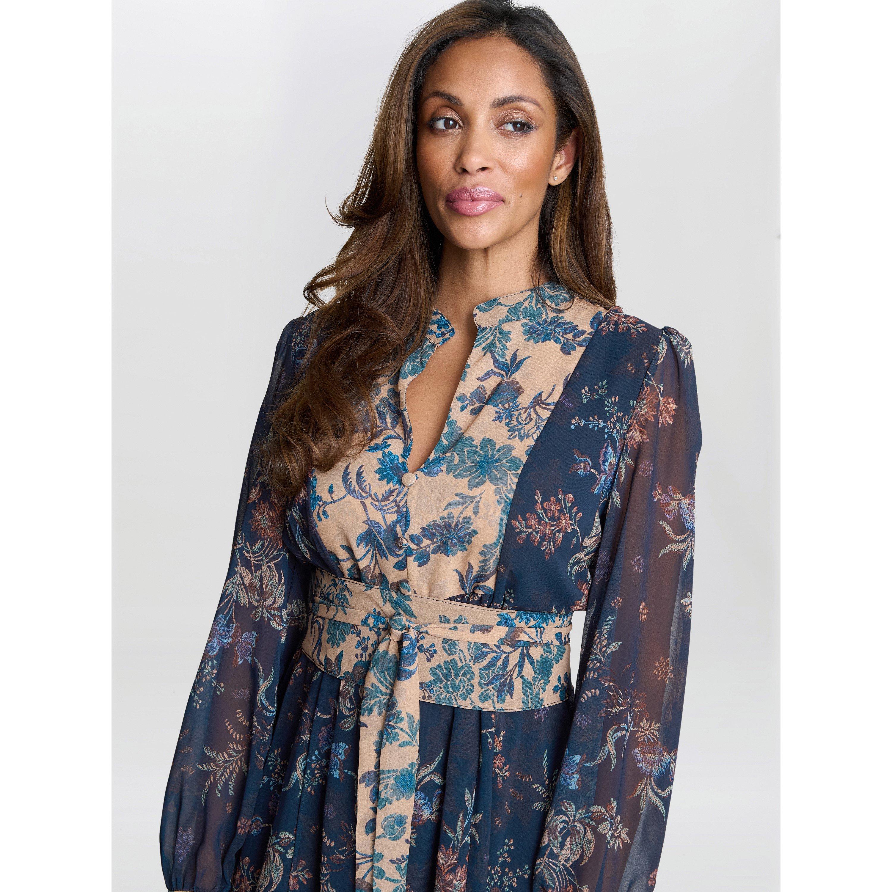 Navy / Multi - Gina Bacconi - Renata Boho Dress - 5