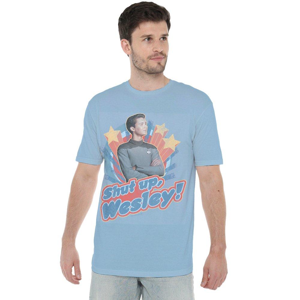 Blue - Star Trek - Star Trek Shut Up Wesley T Shirt Light Blue - 1
