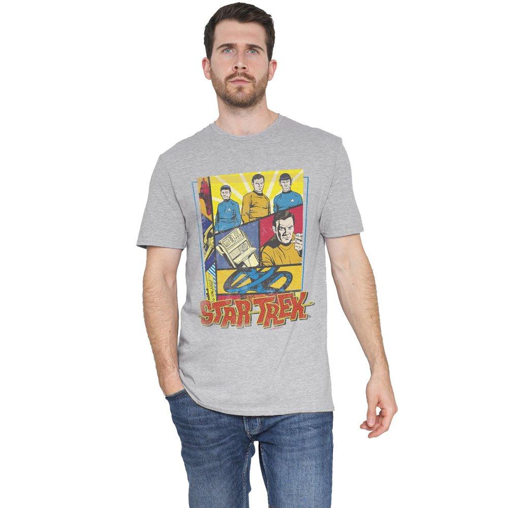 Grey - Star Trek - Star Trek Vintage Collage T Shirt Athletic Heathe - 1