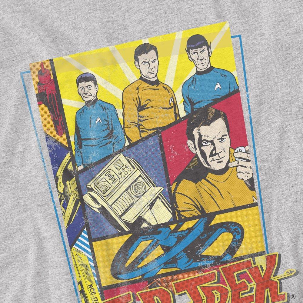 Grey - Star Trek - Star Trek Vintage Collage T Shirt Athletic Heathe - 2