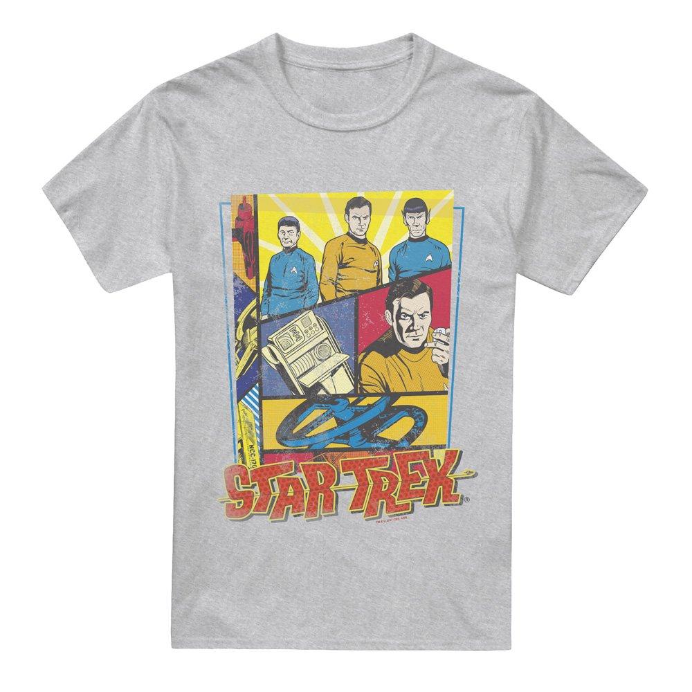 Grey - Star Trek - Star Trek Vintage Collage T Shirt Athletic Heathe - 4