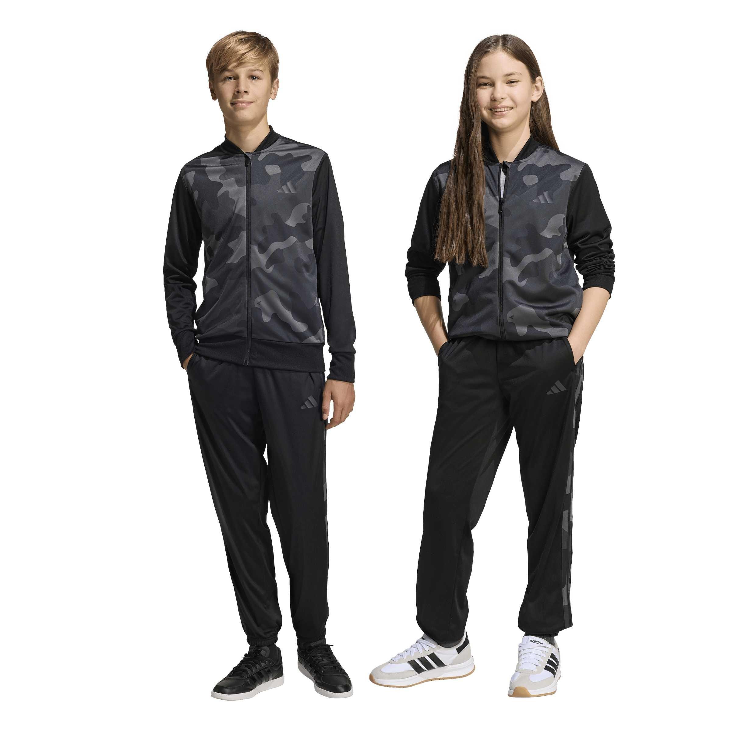 zwart - adidas - adidas Seasonal Essential Camouflage Tricot 3- Stripes Tracksuit - 2