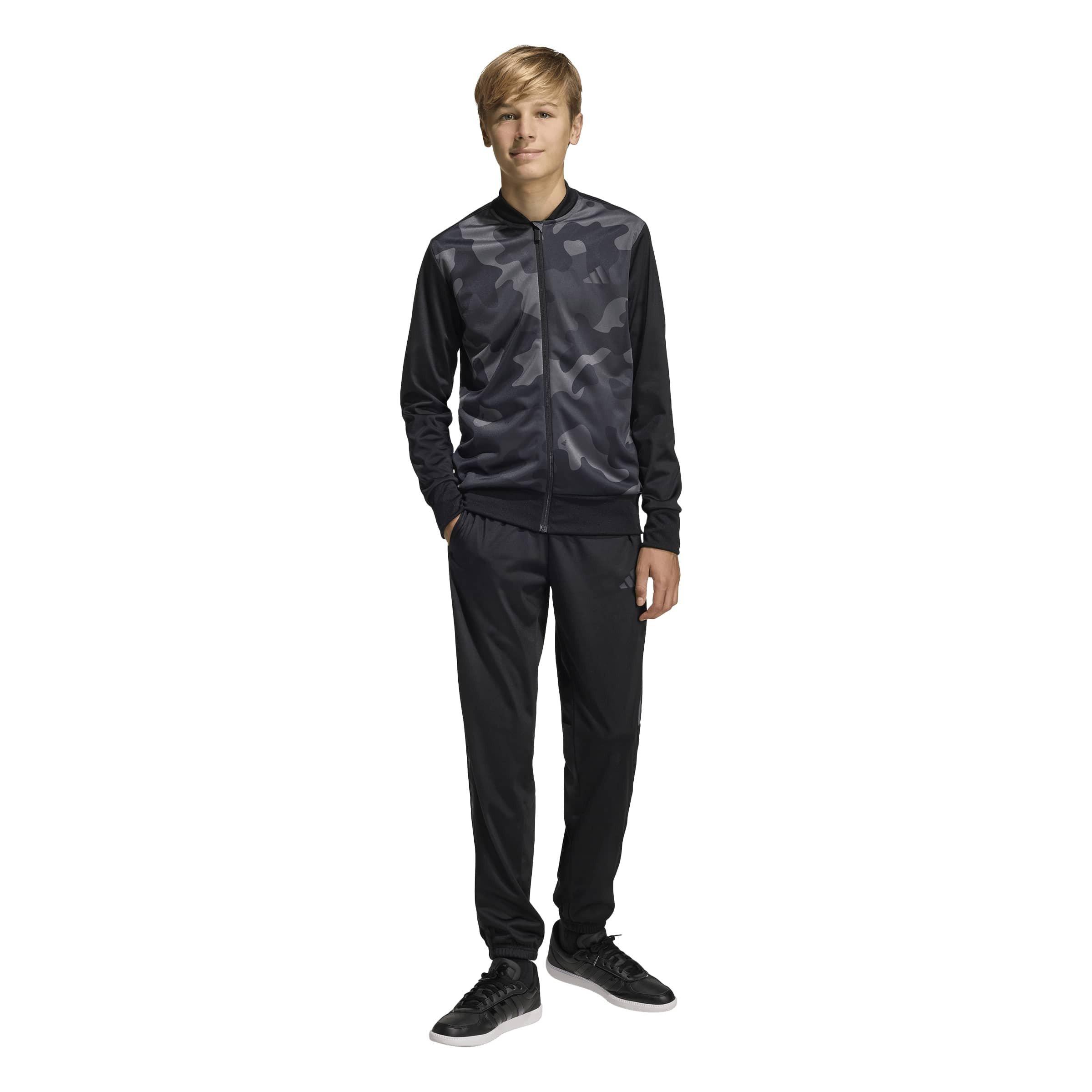 zwart - adidas - adidas Seasonal Essential Camouflage Tricot 3- Stripes Tracksuit - 4
