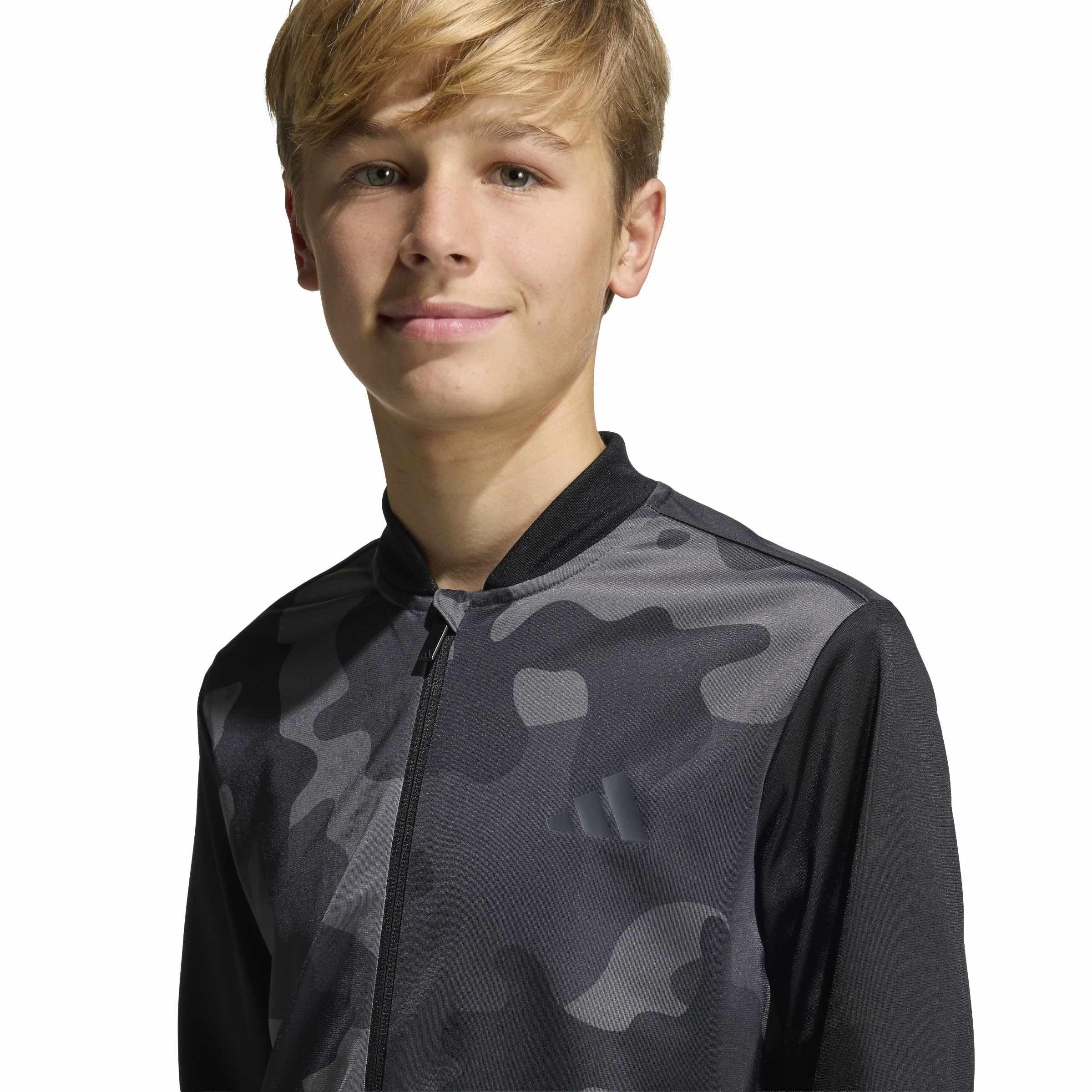zwart - adidas - adidas Seasonal Essential Camouflage Tricot 3- Stripes Tracksuit - 9
