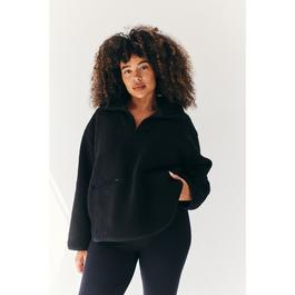 fITS Black Borg Lined Half Zip Up Fleece