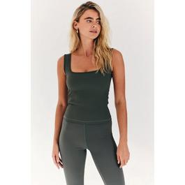 fITS Green Built In Bra Sculpt & Control Scoop Neck To