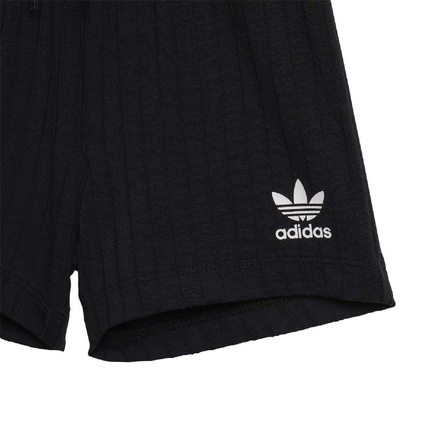 black - adidas Originals - adidas Originals Regular Wide Rib Short T- Shirt Set - 4