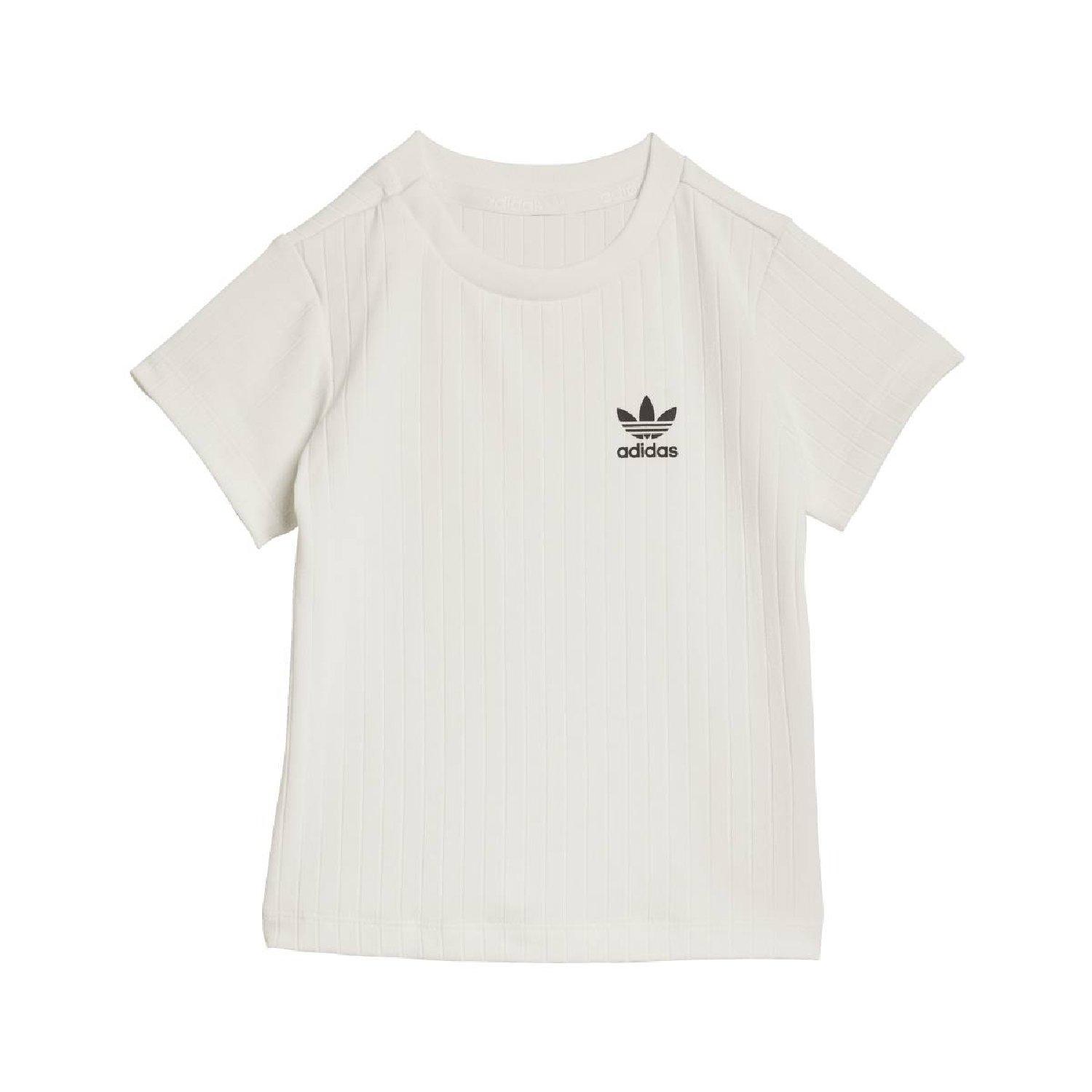 black - adidas Originals - adidas Originals Regular Wide Rib Short T- Shirt Set - 7