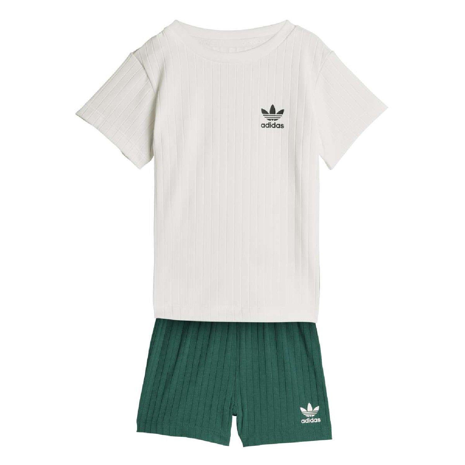Green - adidas Originals - adidas Originals Regular Wide Rib Short T- Shirt Set - 1