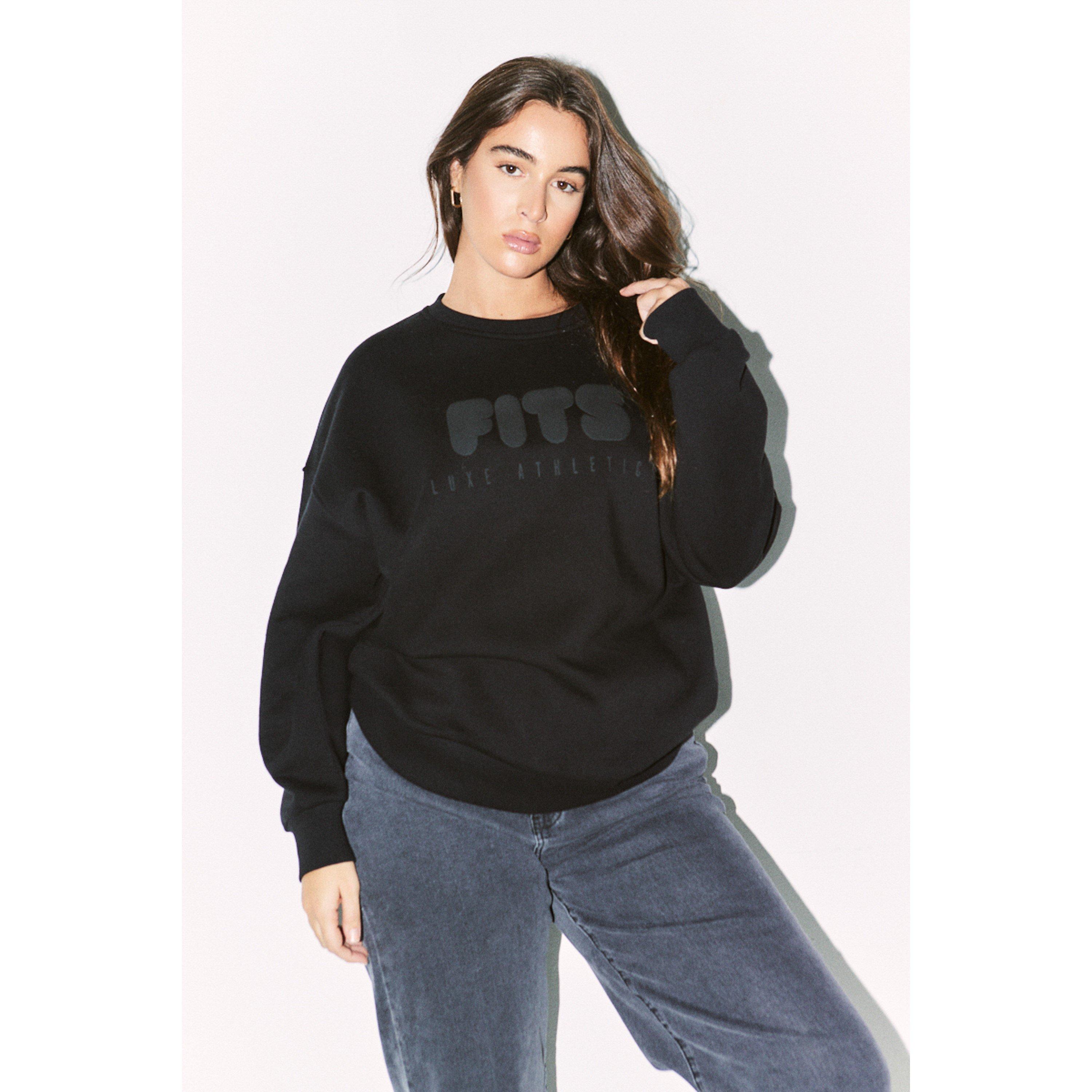 Black - fITS - Black Fits Printed Crew Neck Sweatshirt - 3