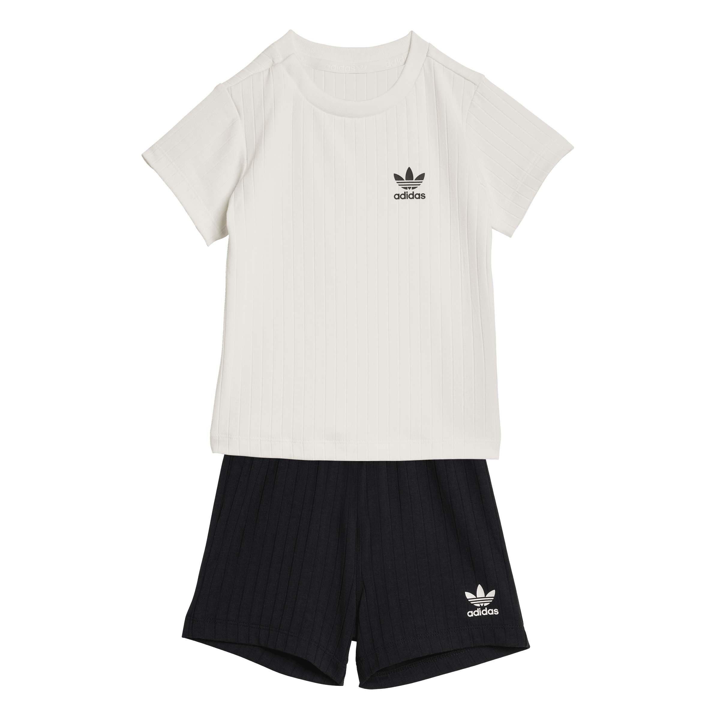 schwarz - adidas - adidas Regular Wide Rib Short T- Shirt Set - 1