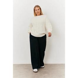 In The Style Tall Black Adjustable Wide Leg Trouser