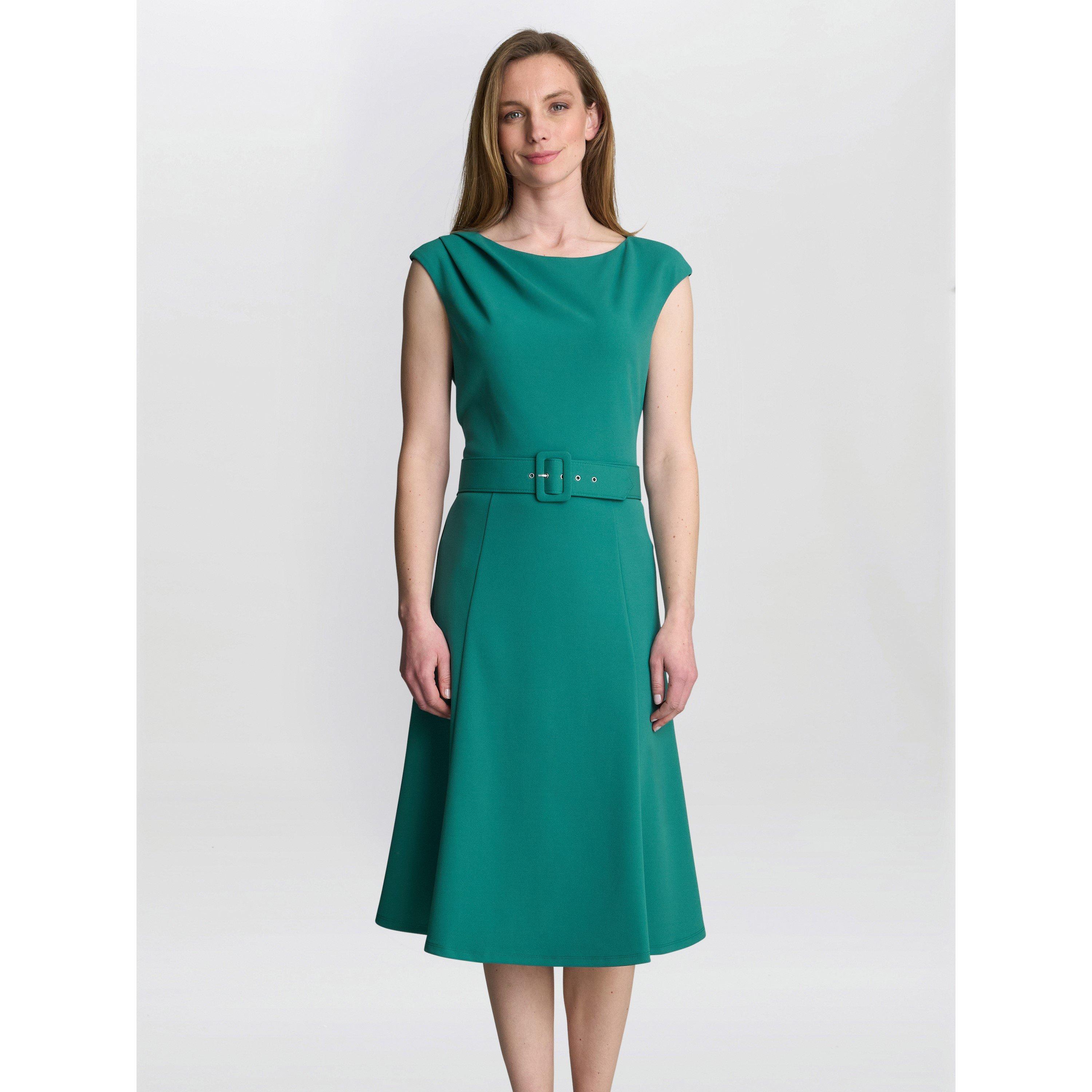 Green - Gina Bacconi - Mary Belted Dress - 1