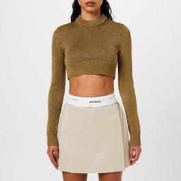 Palm Angels Cropped Laminated Sweater