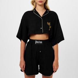 Palm Angels Cropped Bowling Shirt