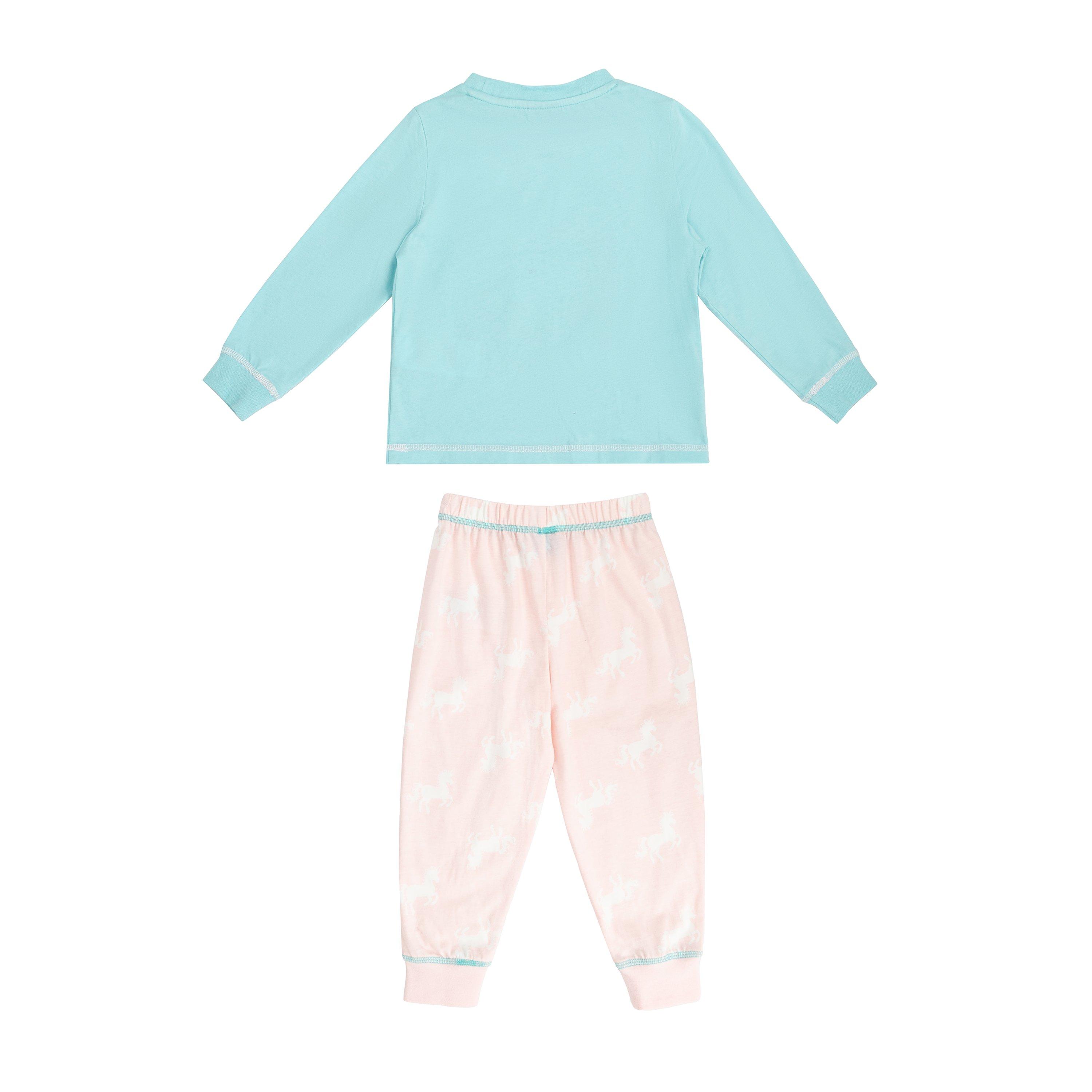 Blauw/Roze - Star - Unicorn Pyjama Set Girl - 2
