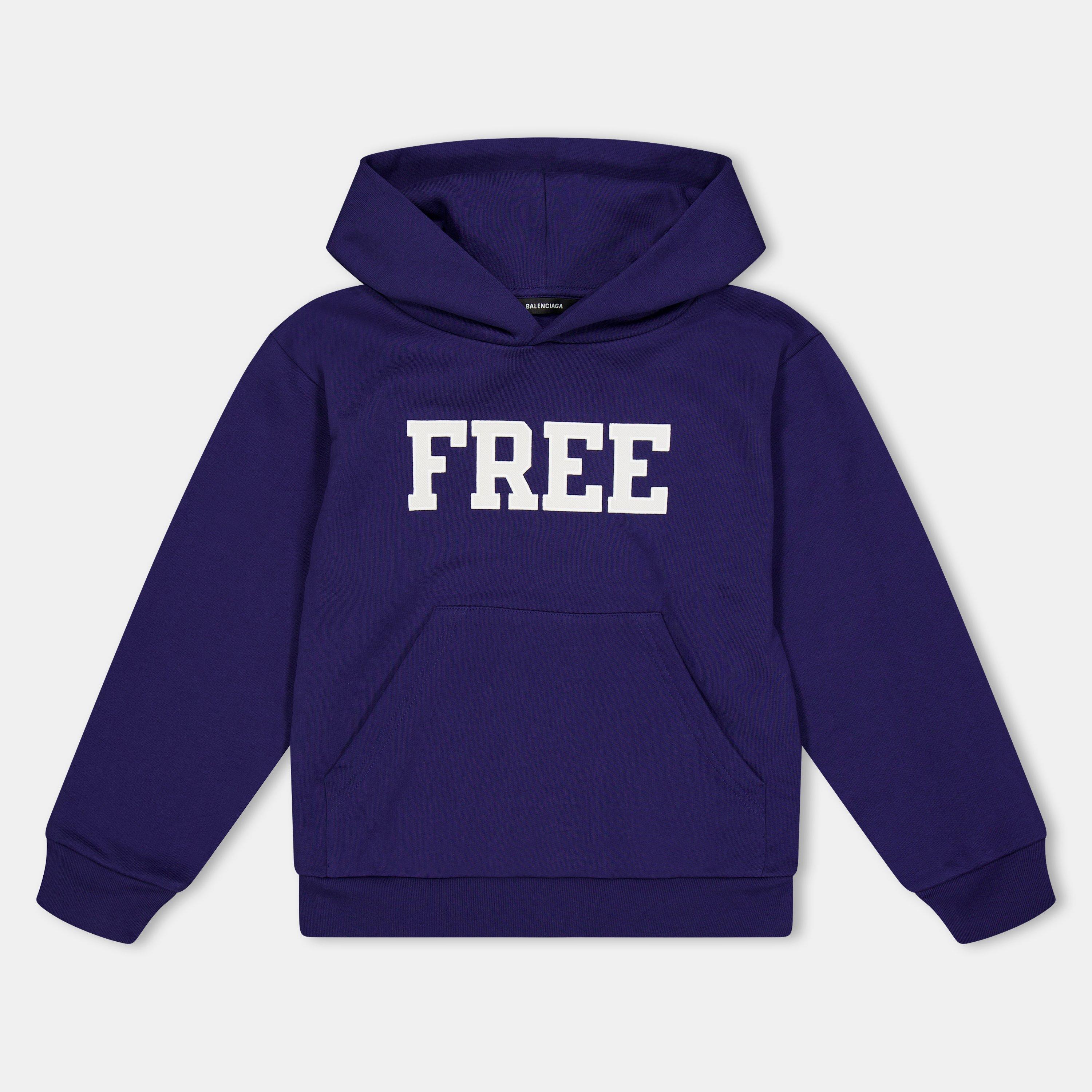 Blue/White - Balenciaga - Unisex Over the Head Hoodie, Kids Hoodie - 1