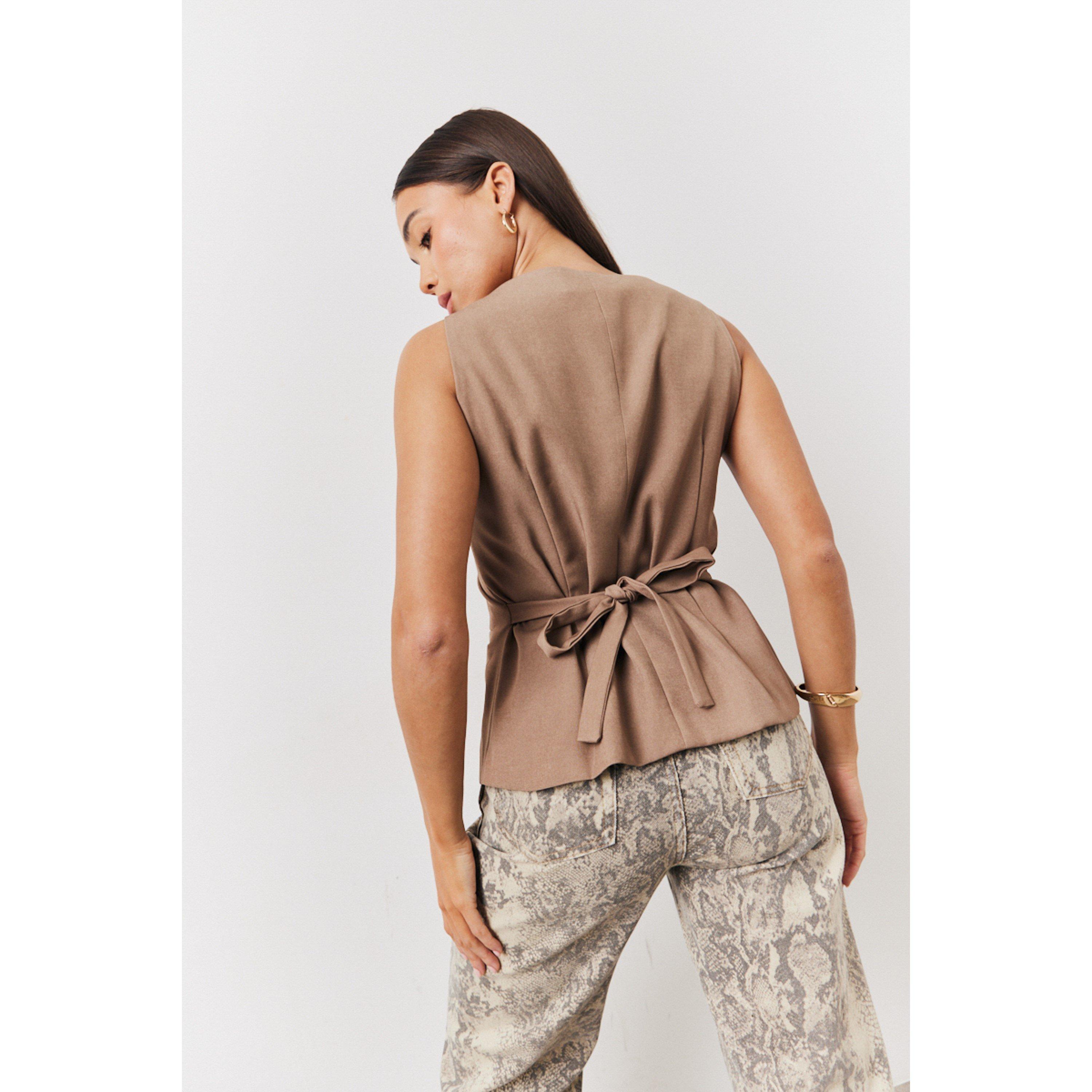 Pink - In The Style - Pink Square Neck Longline Waistcoat - 4