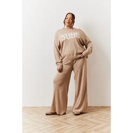 In The Style Oatmeal Soho Knitted Co Ord Jumper
