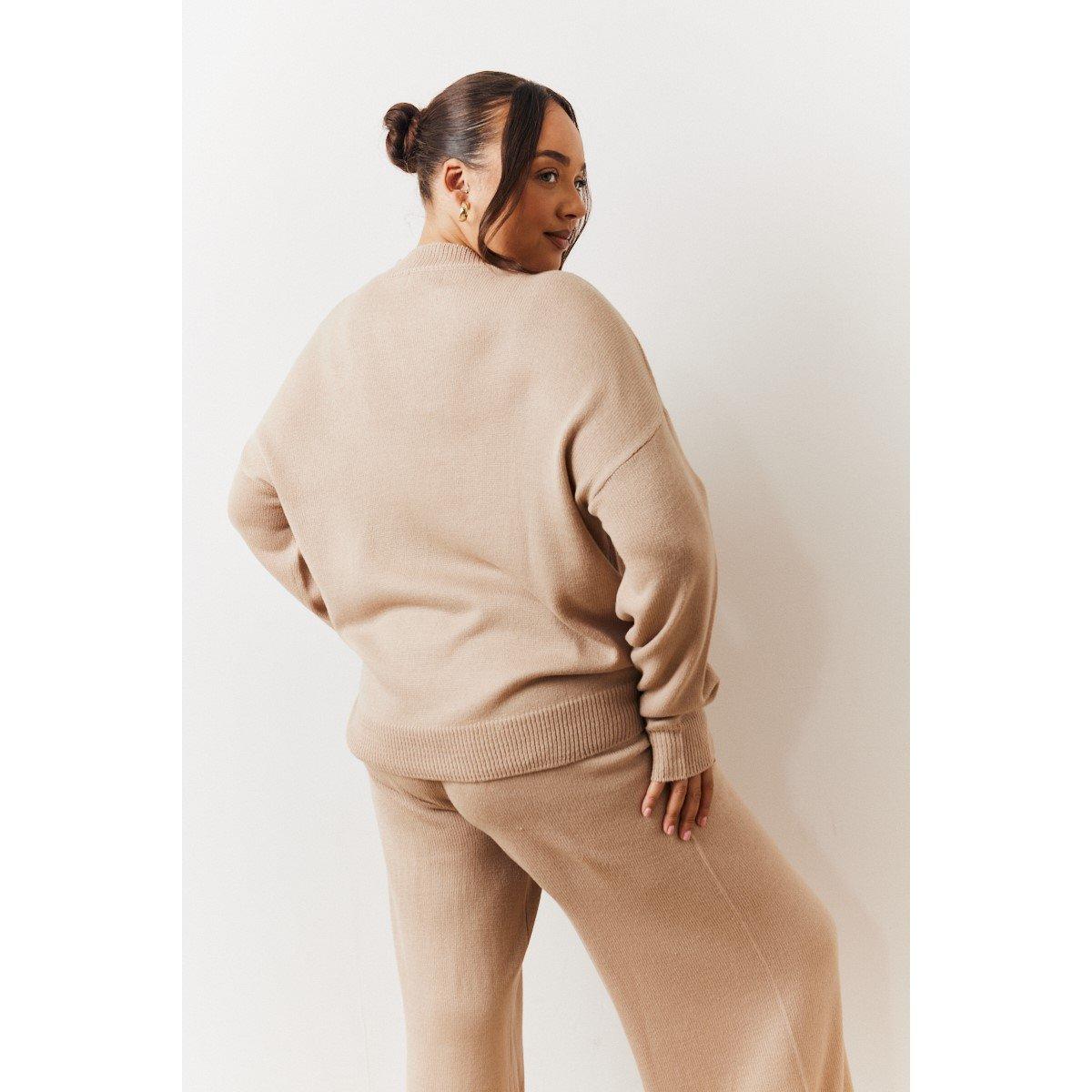 Beige - In The Style - Oatmeal Soho Knitted Co Ord Jumper - 4