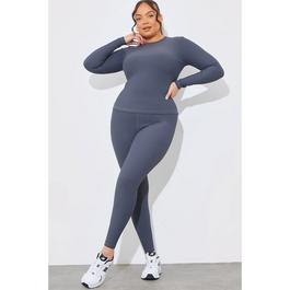 fITS Charcoal Rib Long Sleeve Top