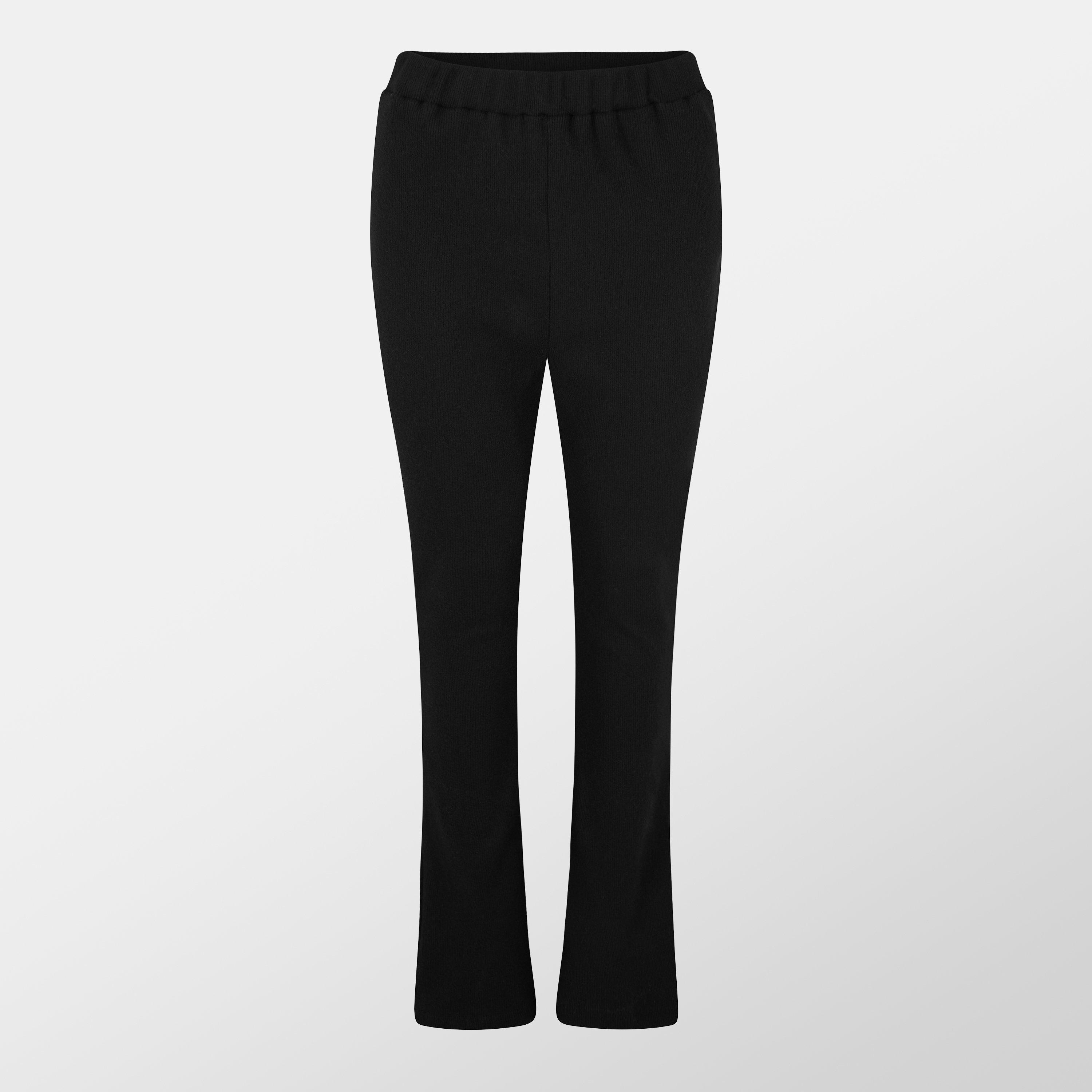 Black - In The Style - Black Brushed Rib Fit and Flare Trouser - 1