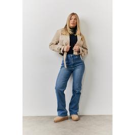 In The Style Stone Cropped Belted Trench Coat