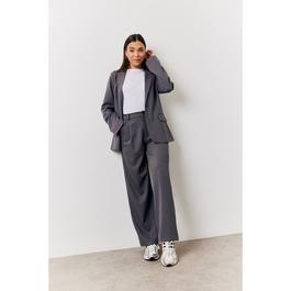 In The Style Charcoal Elastic Waist Back Trouser