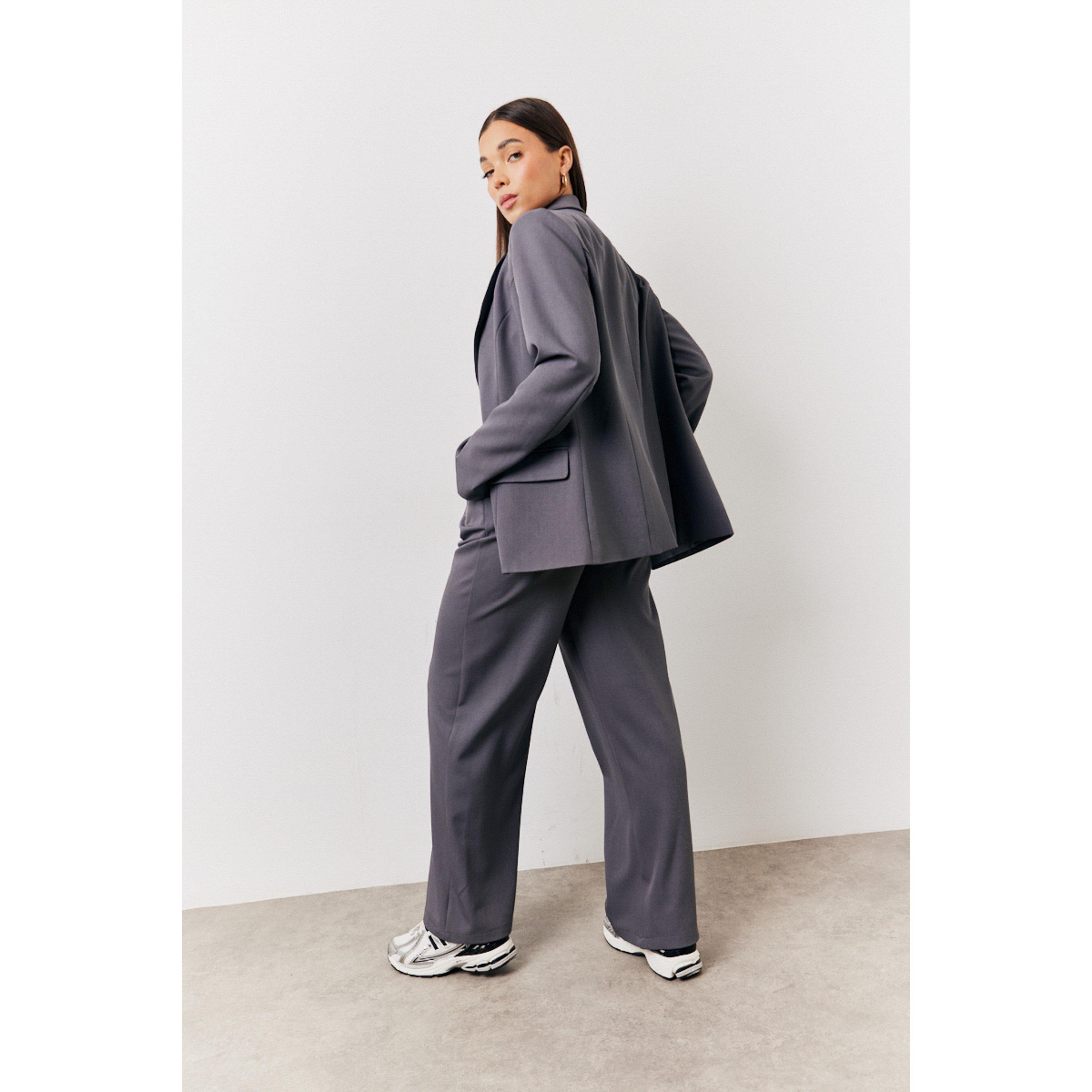 Charcoal - In The Style - Charcoal Elastic Waist Back Trouser - 2