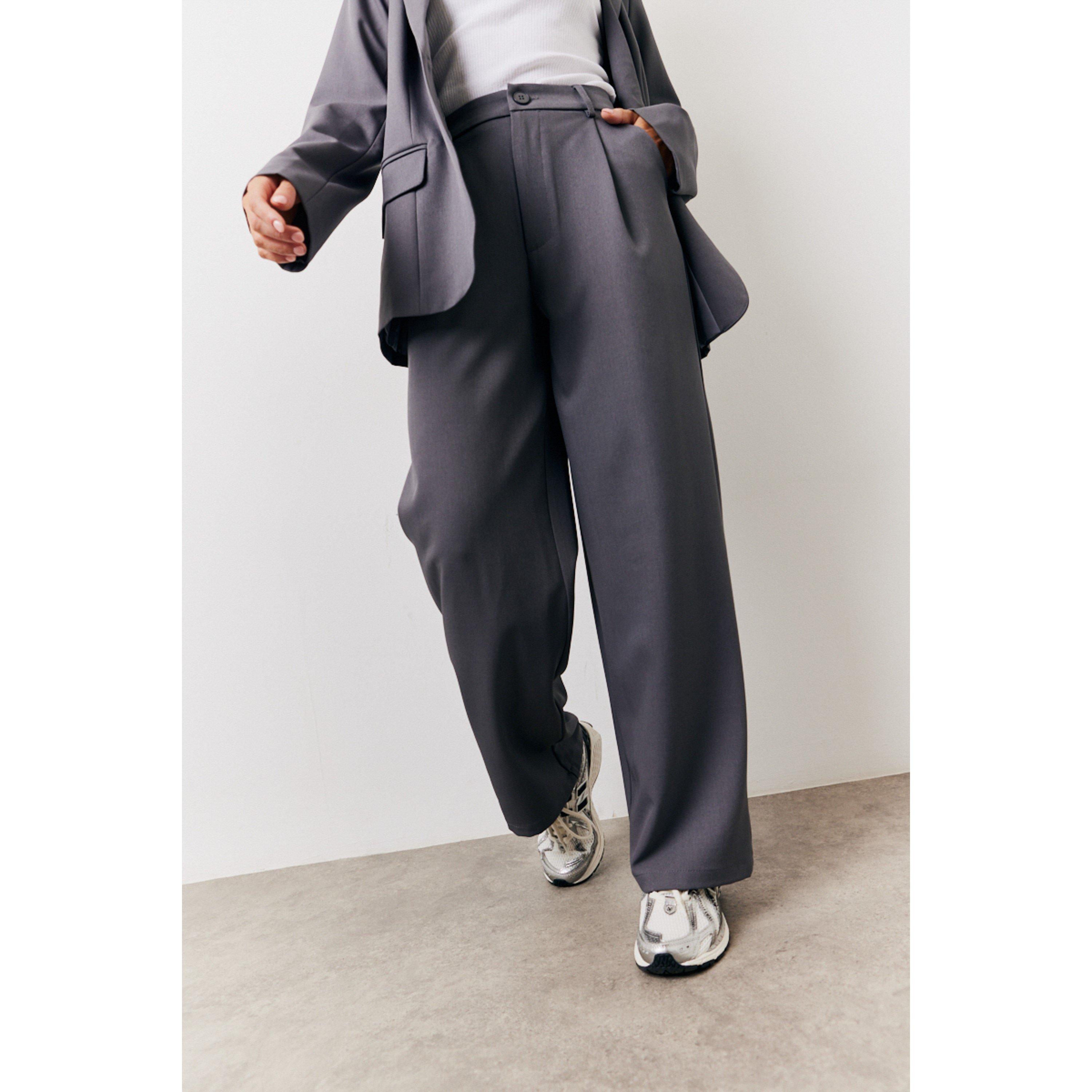 Charcoal - In The Style - Charcoal Elastic Waist Back Trouser - 3