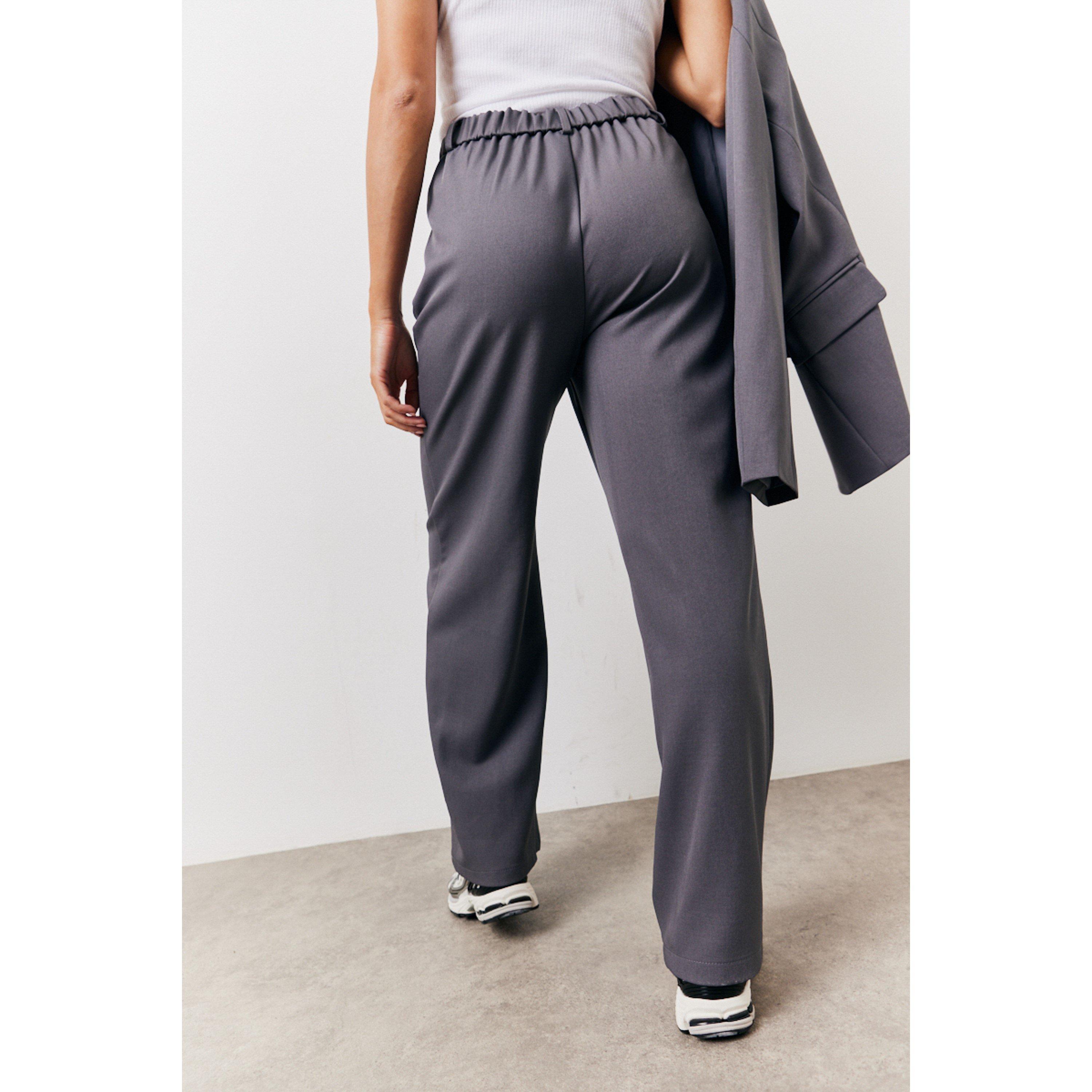 Charcoal - In The Style - Charcoal Elastic Waist Back Trouser - 4