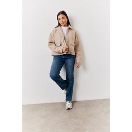 In The Style Grey Boucle Pocket Detail Jacket