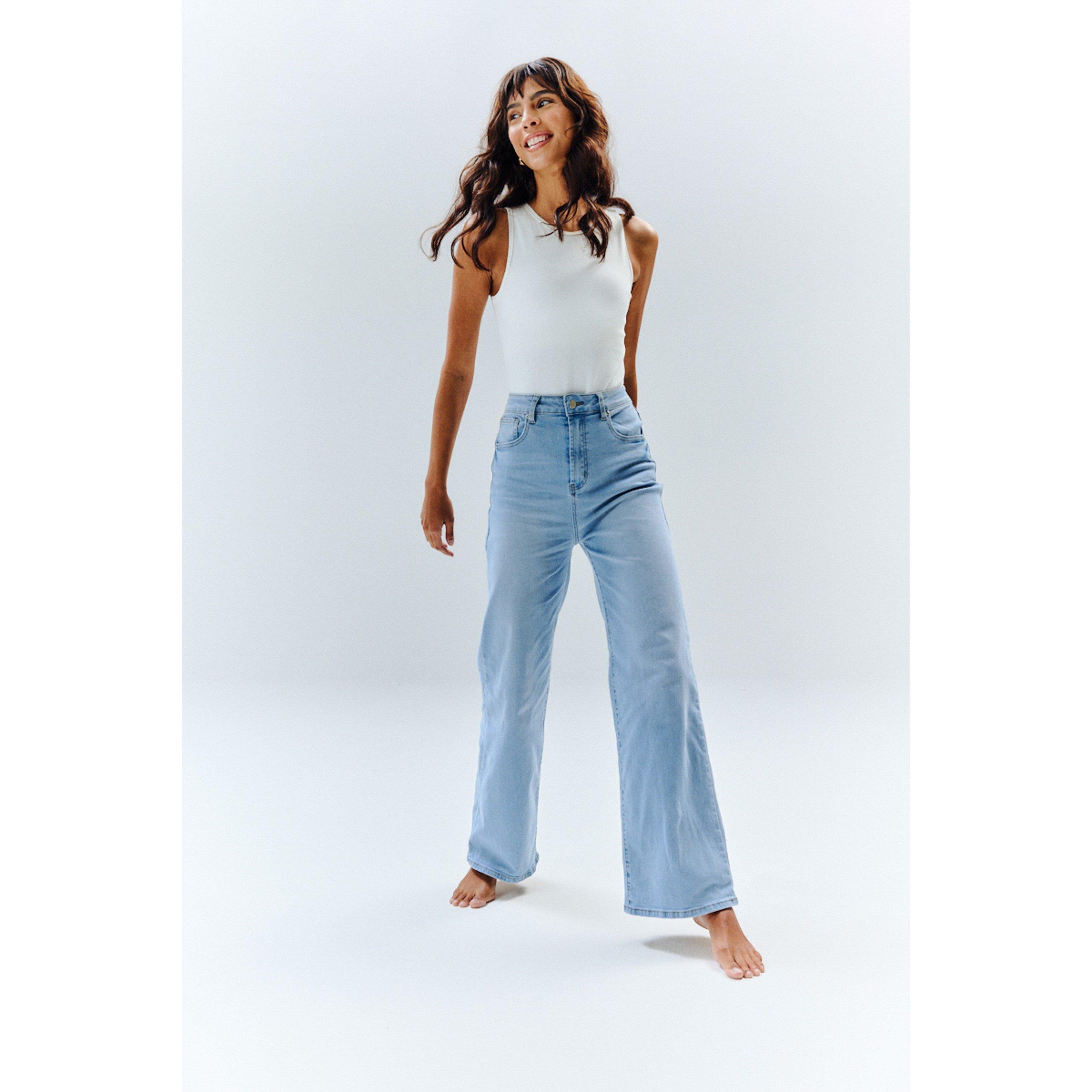 Light Blue - In The Style - Tall Light blue Isla Wide Leg Jeans - 1