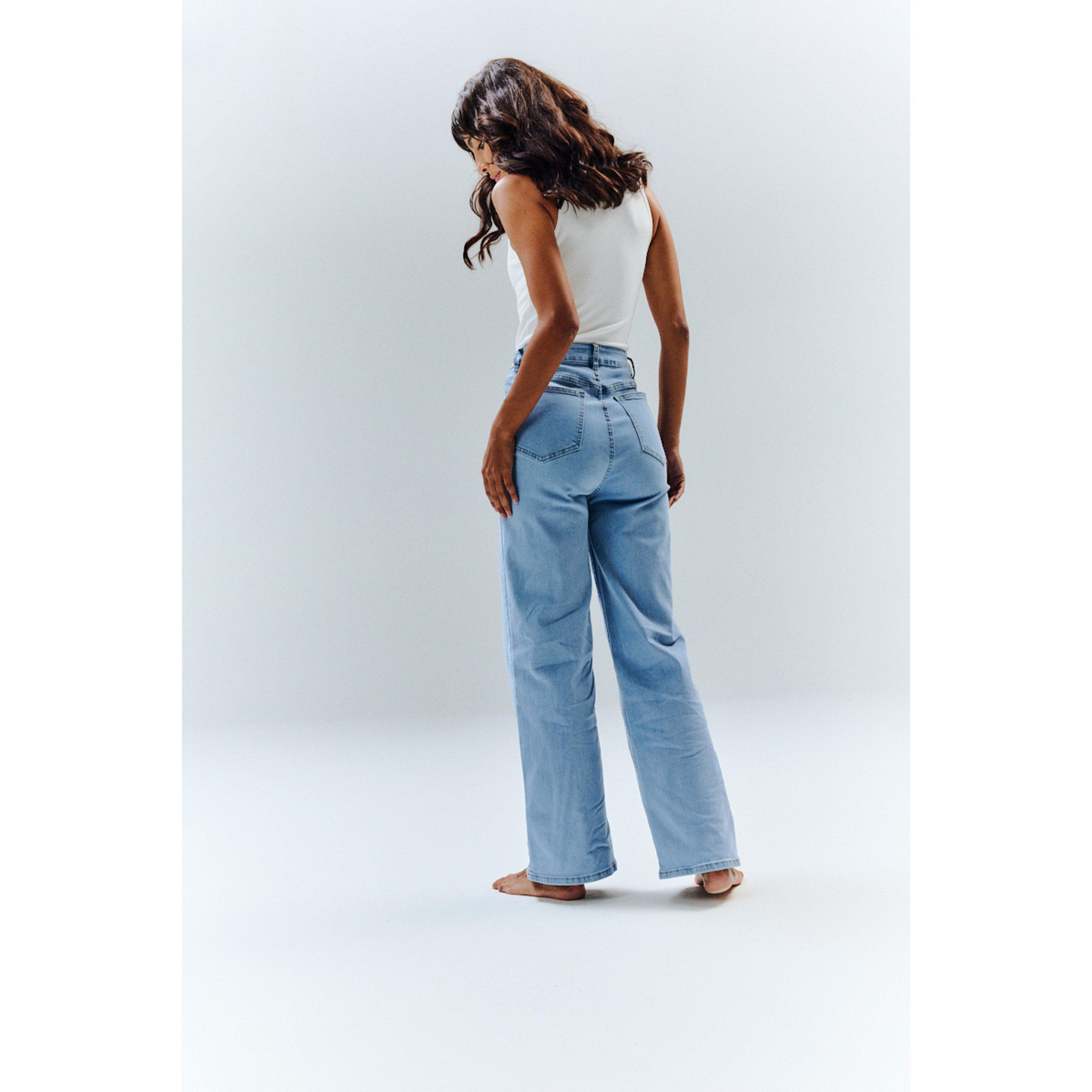 Light Blue - In The Style - Tall Light blue Isla Wide Leg Jeans - 2