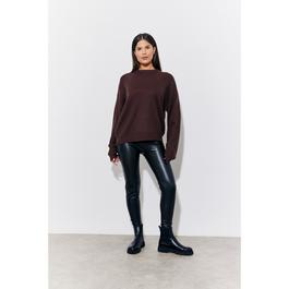 In The Style Chocolate Crew Neck Knitted Jumper