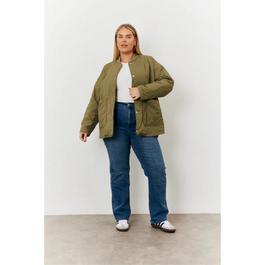 In The Style Khaki Relaxed Lightweight Quilted Jacket