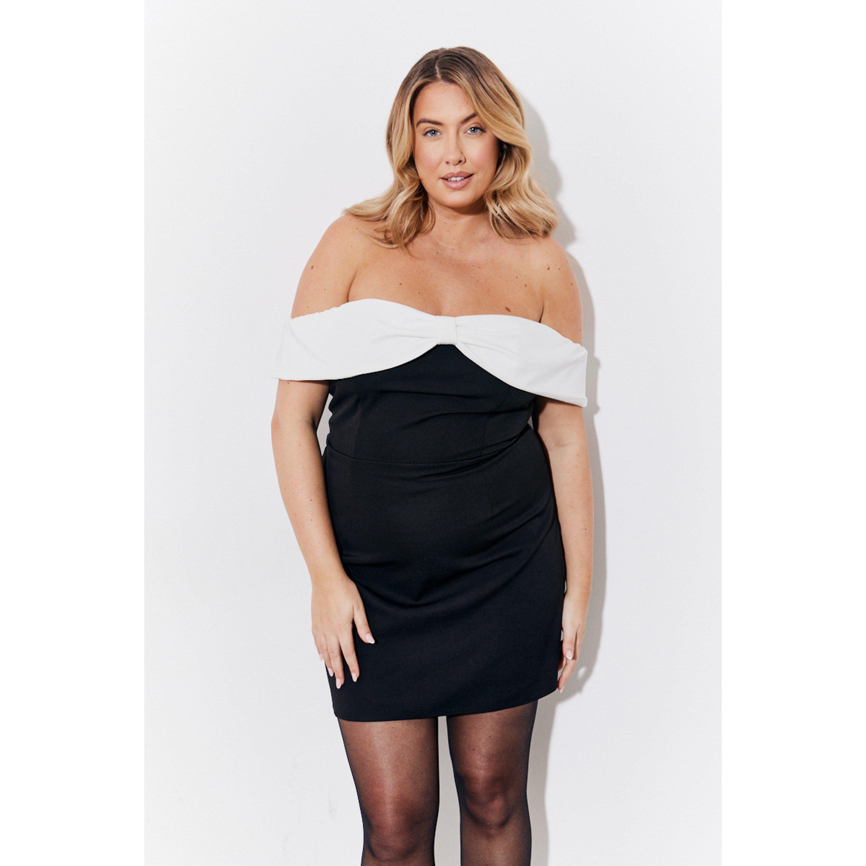 Black - In The Style - Black Contrast Bow Mini Dress - 4