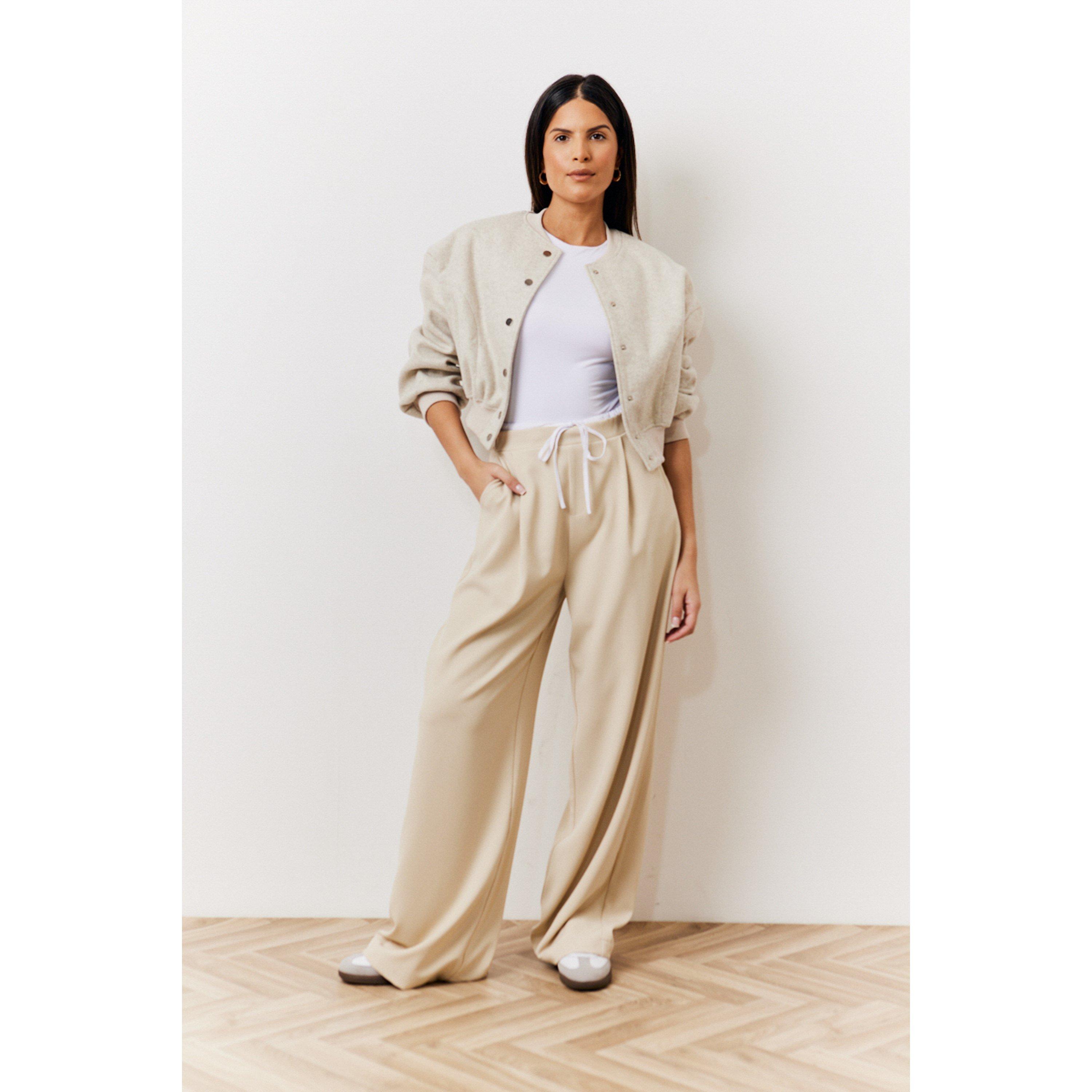Beige - In The Style - Beige Waistband Tailored Trouser - 1