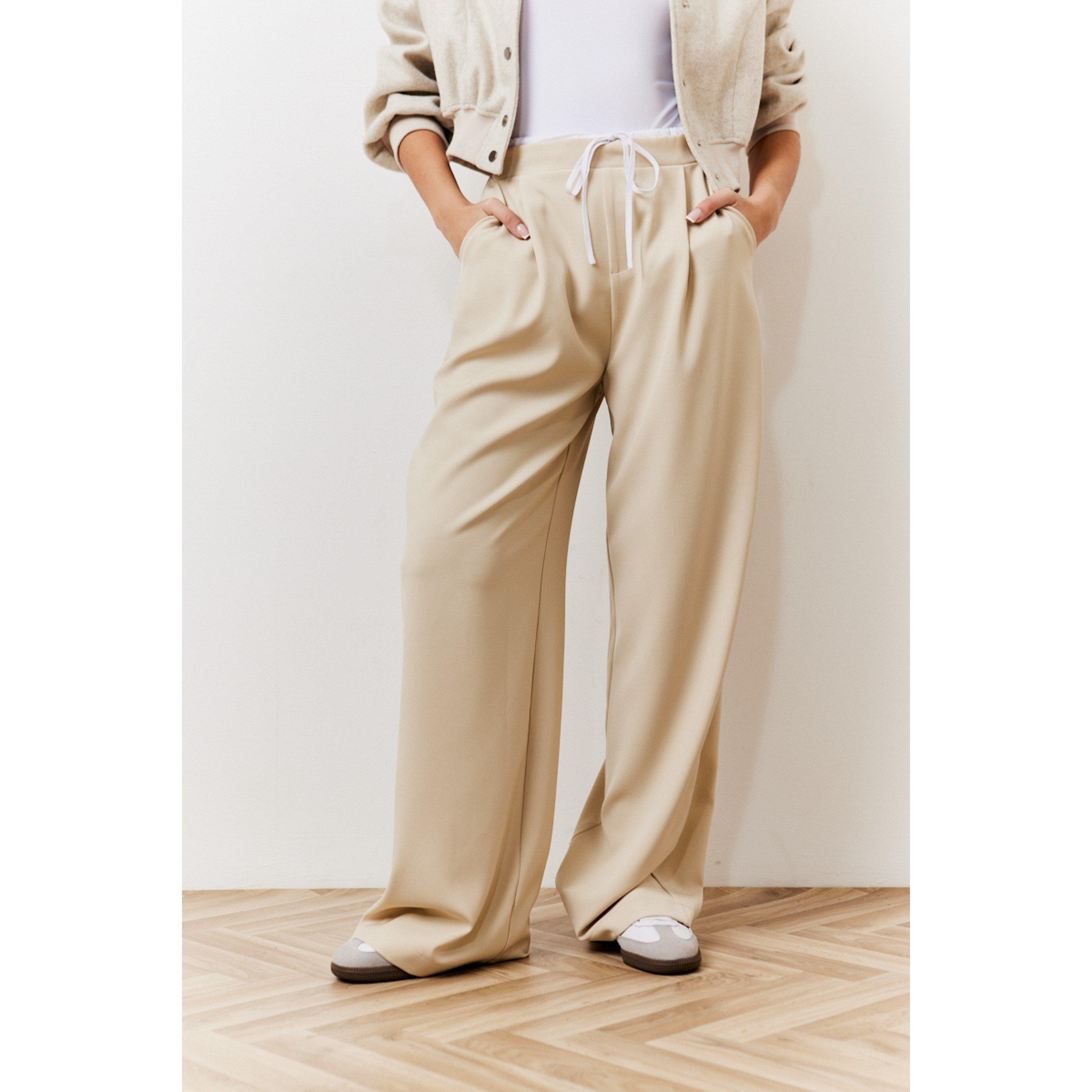 Beige - In The Style - Beige Waistband Tailored Trouser - 3