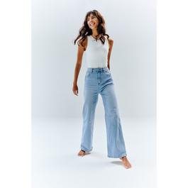 In The Style Petite Light blue Isla Wide Leg Jeans