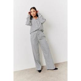 In The Style Black and White Striped Trouser