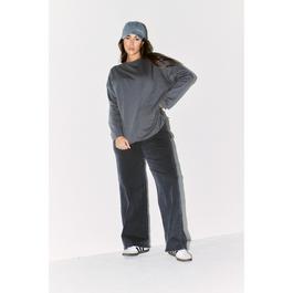 fITS Charcoal Fits Embroidered Crew Neck Long Sleeve T