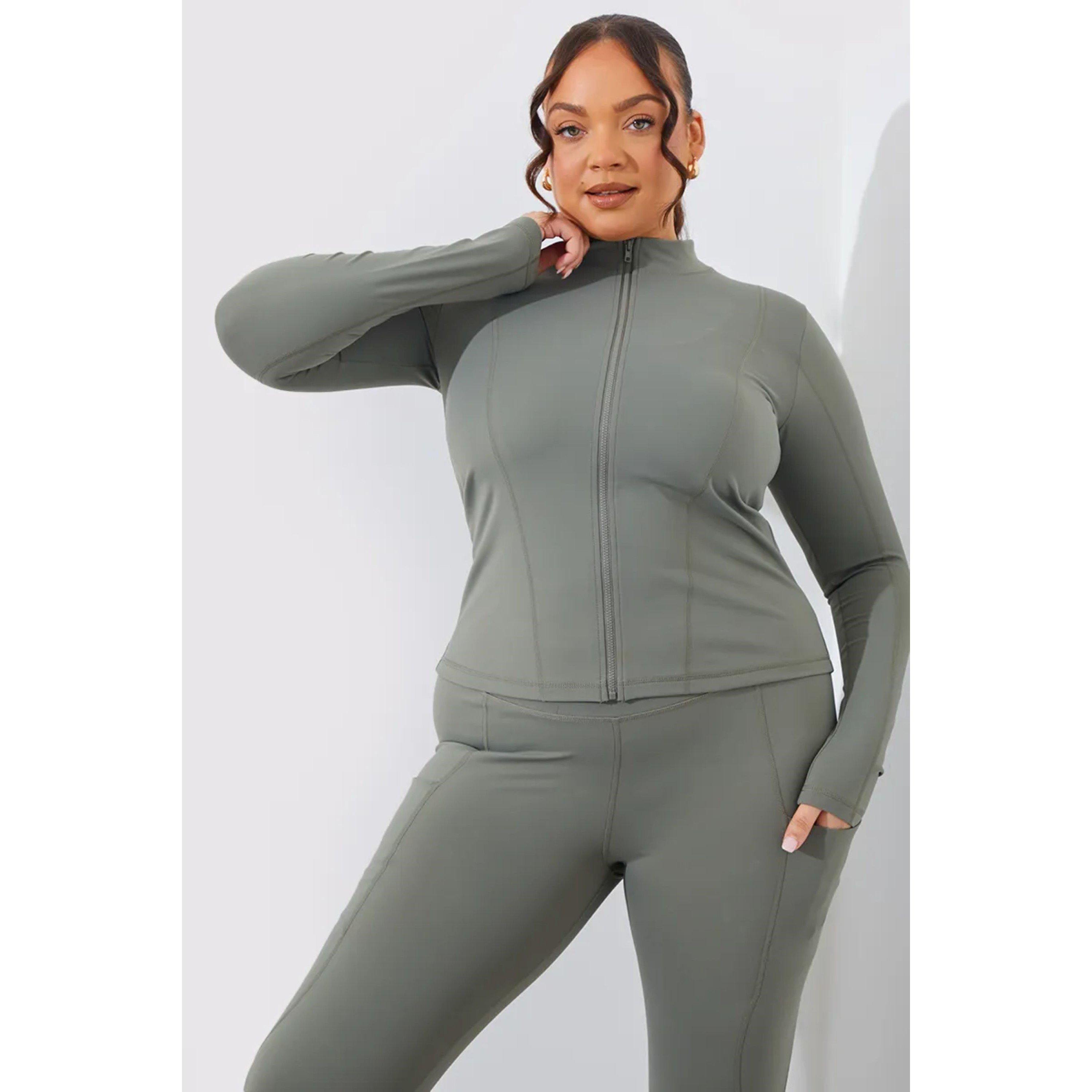 Khaki - fITS - Khaki Soft Touch Zip Through Jacket - 2