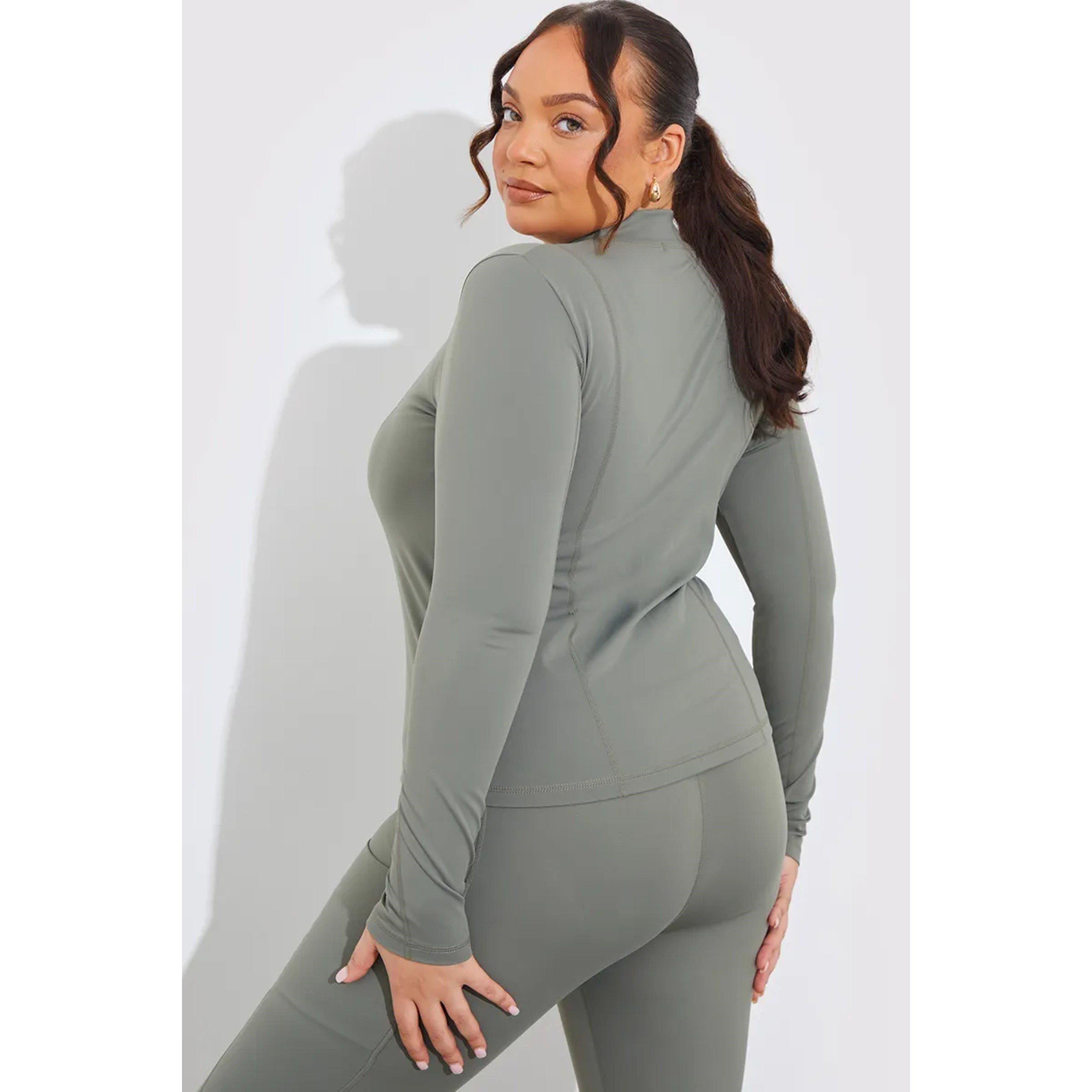 Khaki - fITS - Khaki Soft Touch Zip Through Jacket - 3