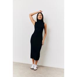 In The Style Black Fine Gauge Roll Neck Knit Co-Ord Midi Dress