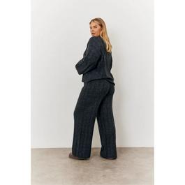 In The Style Charcoal Wide Rib Knit Crew Neck Co-Ord Jumper