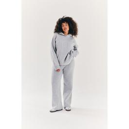 In The Style Tall Grey Knitted Wide Leg Co Ord Trouser